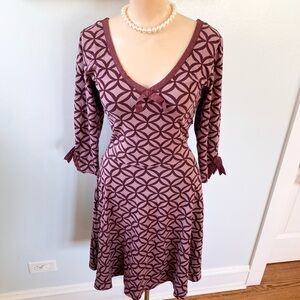 Effie’s Heart Art Deco Print Dress L